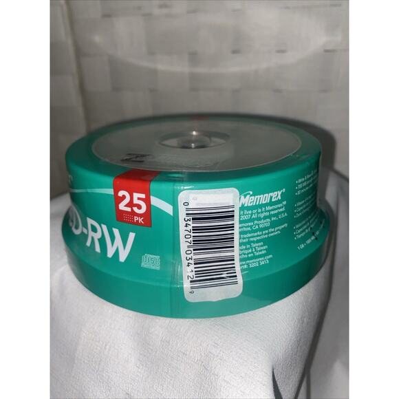 Memorex CD-RW 25 Pack Recordable RewrItable 80 min 700 MB 4x Multi-Speed - NEW - Picture 3 of 5
